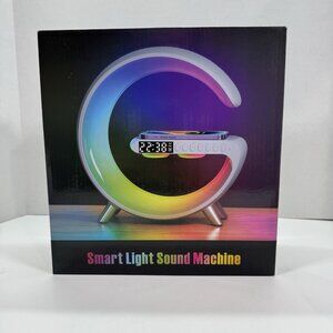 LED Wireless Charger Ambience Light, Multifunctional Table Lamp Alarm Clock B...